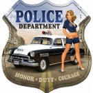Retro Police Department Shield Pinup Girl Vinyl Decal Sticker Waterproof