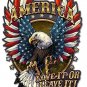 Eagle with US Flag Stripes Vinyl Decal Sticker Waterproof