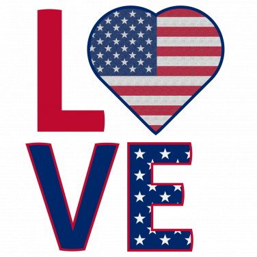 USA Flag Love Color Vinyl Decal Sticker Waterproof