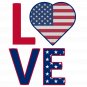 USA Flag Love Color Vinyl Decal Sticker Waterproof