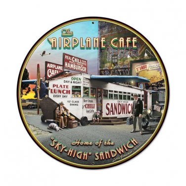 Airplane Cafe Vintage Vinyl Decal Sticker Waterproof