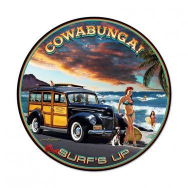 Cowabunga Vintage Vinyl Decal Sticker Waterproof
