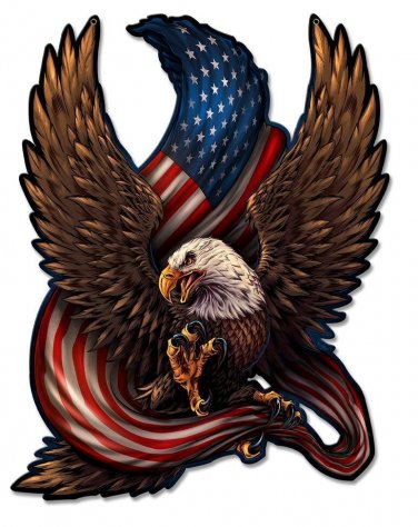 Eagle and Flag Vinyl Decal Sticker Waterproof