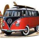 VW Surfer Girl Vintage Vinyl Decal Sticker Waterproof