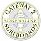 Gateway Adrenaline Surfboards round Vinyl Decal Sticker Waterproof