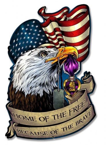 Purple Heart Eagle Flag Vintage Vinyl Decal Sticker Waterproof