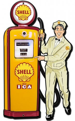 Shell Gas Pump Attendant Vinyl Decal Sticker Waterproof