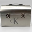 VINTAGE Calvin Klein Lunch box Metal Dome Worker Lunchpail Silver Handle