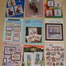 9 diff Needlepoint, Cross Stitch, Embroidery designs books - Butterflies, cats, clowns, MORE!