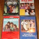 4 Audio cassette music tapes - Beach Boys, Monkees, Van Halen, Songs of WW II