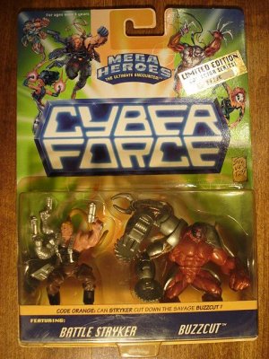 Cyber Force Mega Heroes multi-packs Battle Stryker & Buzzcut 1995 MIP, CyberForce