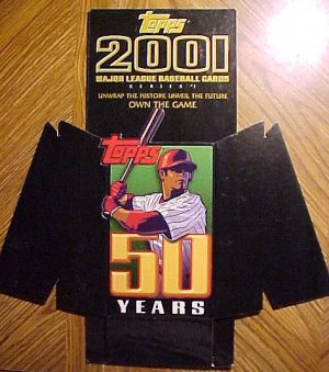 2001 Topps baseball card store promo display - unused, 50th anniversary