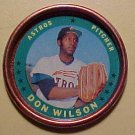 1971 Topps baseball metal coin #41 Don Wilson Houston Astros EX