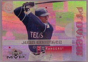 2003 Upper Deck Juan Gonzalez  Proview baseball card #PV43 NM/M Texas Rangers
