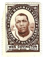 1961 Topps baseball stamp - Wes Covington Milwaukee Braves