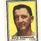1962 Topps baseball stamp - Dick Donovan Cleveland Indians