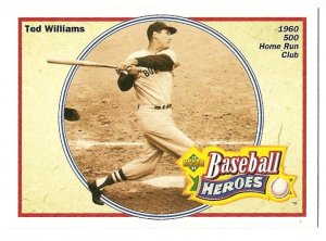 1992 Upper deck baseball card - Baseball Heroes - Ted Williams #34 NM/M