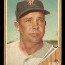 1962 Topps baseball card #42 Jim King EX Washington Senators