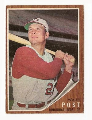 1962 Topps baseball card #148 Walley Post, VG, Cincinnati Reds