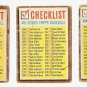 1962 Topps baseball card #192, 277, 367 Check lists for series 3, 4, 5, all marked, fair to good