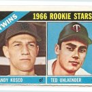 1966 Topps baseball card #264 Minnesota Twins rookies Andy Kosco & Ted Uhlaender EX