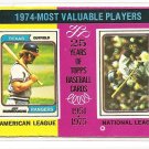 1975 Topps baseball card #212 (B) 1974 MVP's Jeff Burroughs & Steve Garvey EX