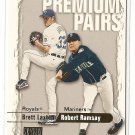 2000 Fleer Skybox baseball card #244 NM/M Premium Pairs - Brett Laxton & Robert Ramsey