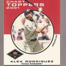 2001 Fleer Platinum baseball card #423 Alex Rodriguez Chart Toppers NM/M