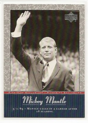 2001 Upper Deck baseball card #MM50 NM/M Mickey Mantle Pinstripe Exclusive New York Yankees