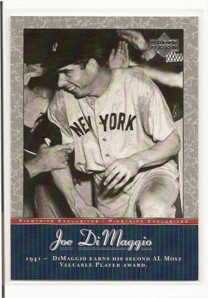 2001 Upper Deck baseball card #JD24 NM/M Joe DiMaggio Pinstripe Exclusive New York Yankees