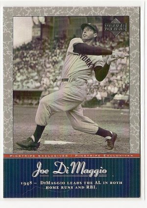 2001 Upper Deck baseball card #JD35 NM/M Joe DiMaggio Pinstripe Exclusive New York Yankees