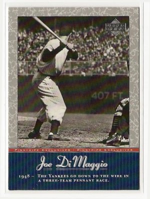 2001 Upper Deck baseball card #JD36 NM/M Joe DiMaggio Pinstripe Exclusive New York Yankees