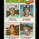 1977 Topps baseball card #477 Rookies Doug Alt, Rich Dauer, Orlando Gonzalez, Phil Mankowski NM/M