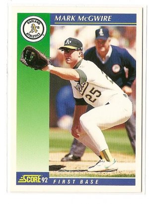 1992 Score baseball card #20 Mark McGwire NM/M Oakland A's