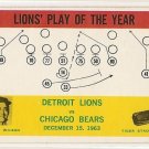 1964 Philadelphia (Philly) football card #70 (D) Detroit Lions vs Chicago Bears VG/EX (light crease)