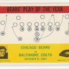 1964 Philadelphia (Philly) football card #28 (C) George Halas Chicago Bears vs Baltimore Colts NM