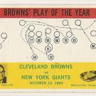 1964 Philadelphia (Philly) football card #42 Cleveland Browns vs New York Giants VG