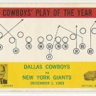 1964 Philadelphia (Philly) football card #56 Tom Landry Dallas Cowboys vs New York Giants VG