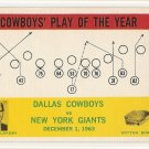 1964 Philadelphia (Philly) football card #56 (C) Tom Landry Dallas Cowboys vs New York Giants NM/M