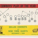 1964 Philadelphia (Philly) football card #56 (B) Tom Landry Dallas Cowboys vs New York Giants NM/M