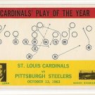 1964 Philadelphia (Philly) football card #182 St. Louis Cardinals vs Pittsburgh Steelers