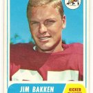 1968 Topps football card #8 Jim Bakken NM St. Louis cardinals