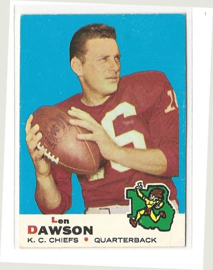 1969 Topps Football Card 20 Len Dawson EX Kansas City Chiefs