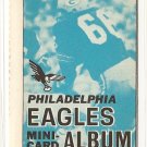 1969 Topps football mini-card "stamp" album - Philadelphia Eagles EX/NM