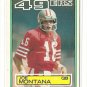 1983 Topps football card #169 Joe Montana EX/NM but there's a name written the back
