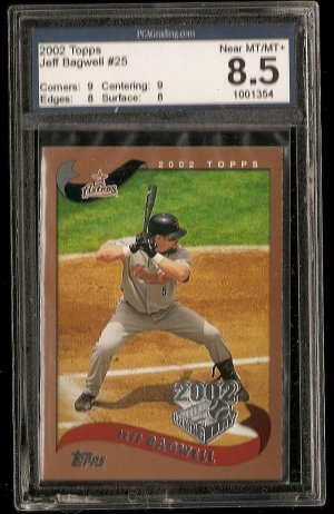2002 Topps Opening Day baseball card #25 Jeff Bagwell- PCS graded 8.5 NM/MT+