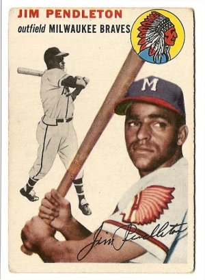 1954 Topps baseball card #165 Jim Pendleton VG+ Milwaukee Braves