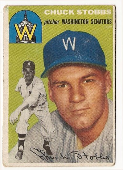 1954 Topps baseball card #185 Chuck Stobbs VG- Washington Senators