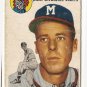 1954 Topps baseball card #188 Dave Jolly fair condition Milwaukee Braves