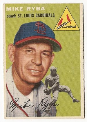 1954 Topps baseball card #237 Mike Ryba EX St. Louis cardinals